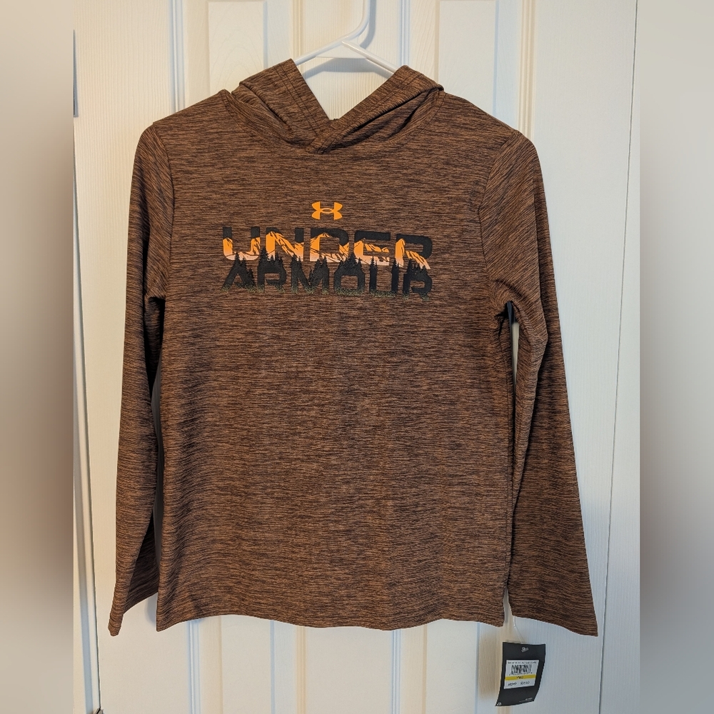 Under Armour Kids Heathered Brown Hoodie